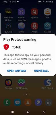 Totok App Alert